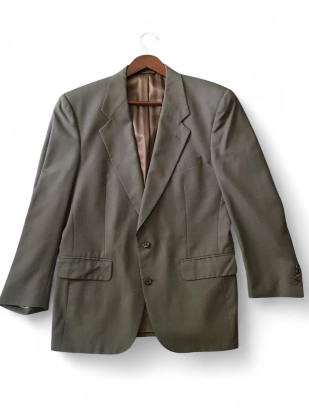 Classic Men's Olive Green Two-Button Blazer